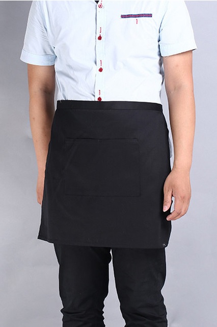 Apron Half Black with Pocket 80x40